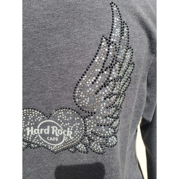Hard Rock Café Chicago Jacket Hoodie Womens Sz Small Gray Bling Accents Full Zip - Picture 8 of 16